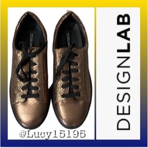 ❤️Design Lab Odell Metallic Bronze Faux Snakeskin Sneakers